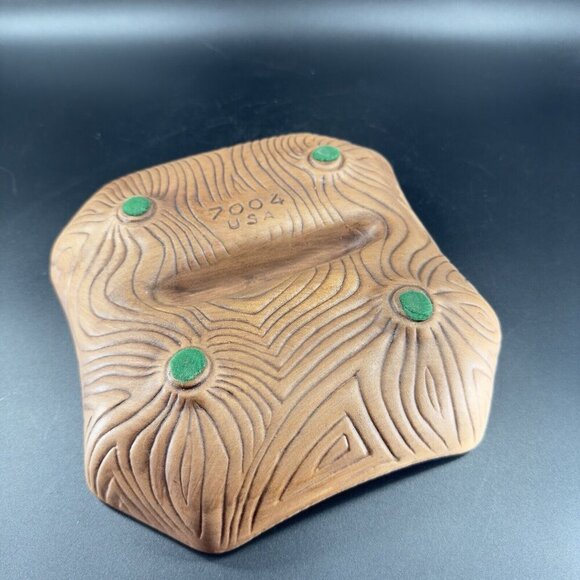 Vintage Sequoia Ware Ashtray Dish Green Brown USA Pottery Dish Plate Ceramic VTG - Picture 7 of 12
